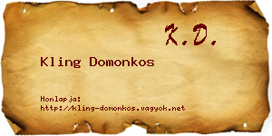 Kling Domonkos névjegykártya